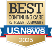 Best continuing care retirement community 2025 badge