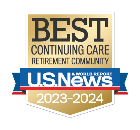 Best Continuing Care Retirement Community badge from U.S. News & World Report, 2023-2024