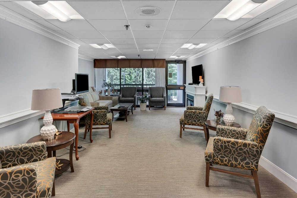 Seating area near an exit