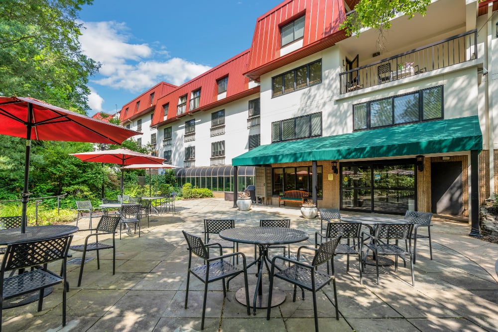 Outdoor patio with seating