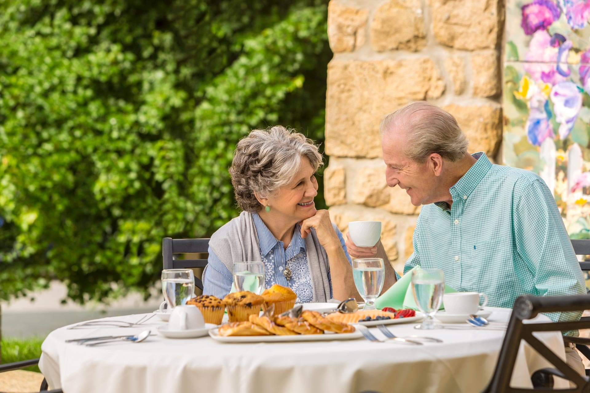 Couple eating at the table