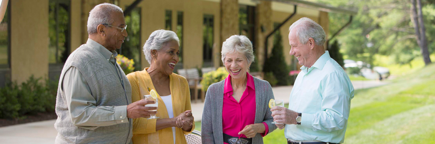 Friends talking and laughing 