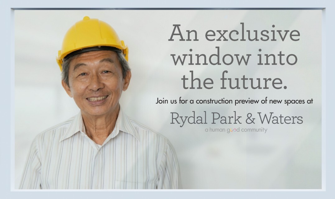 Promotional graphic for Rydal Park & Waters Come See What's Next event.