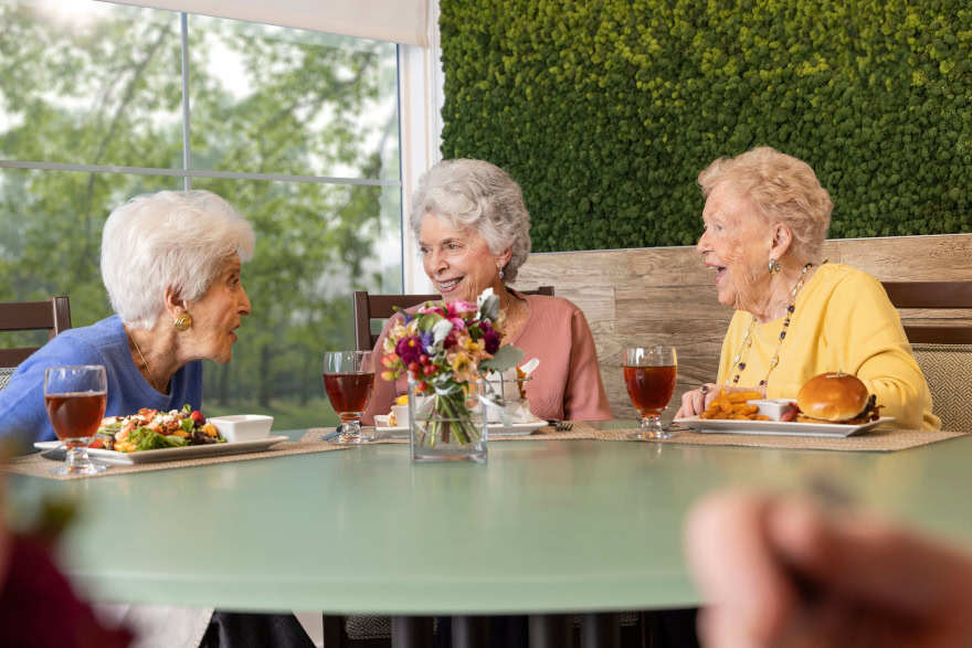 Three ladies at lunch.