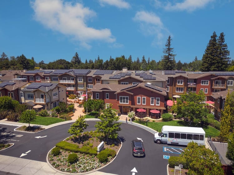 Drone shot of campus