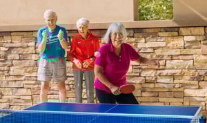 seniors playing ping pong