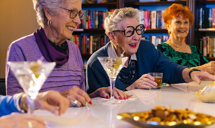 seniors enjoying cocktails
