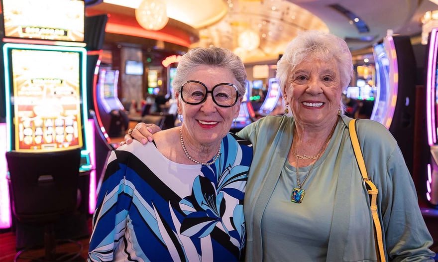 Senior friends at casino