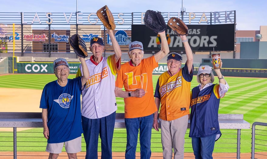 seniors at a baseball game