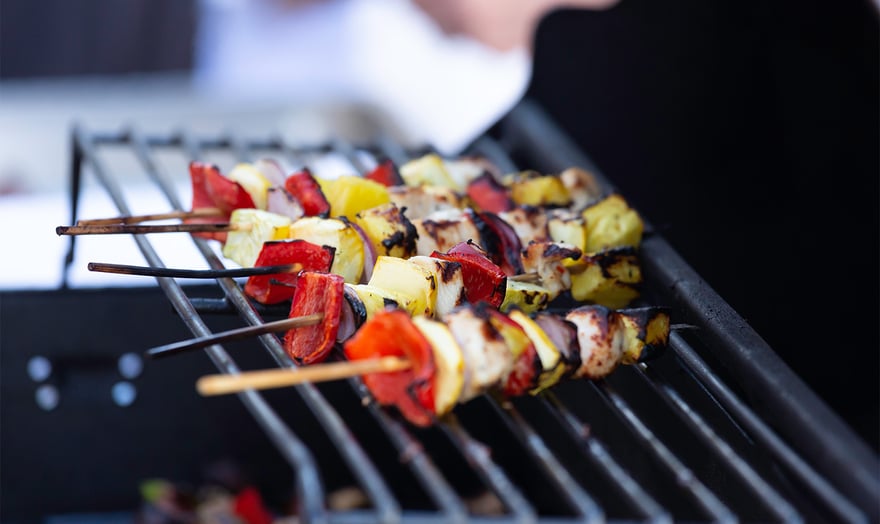 kebobs on a grill
