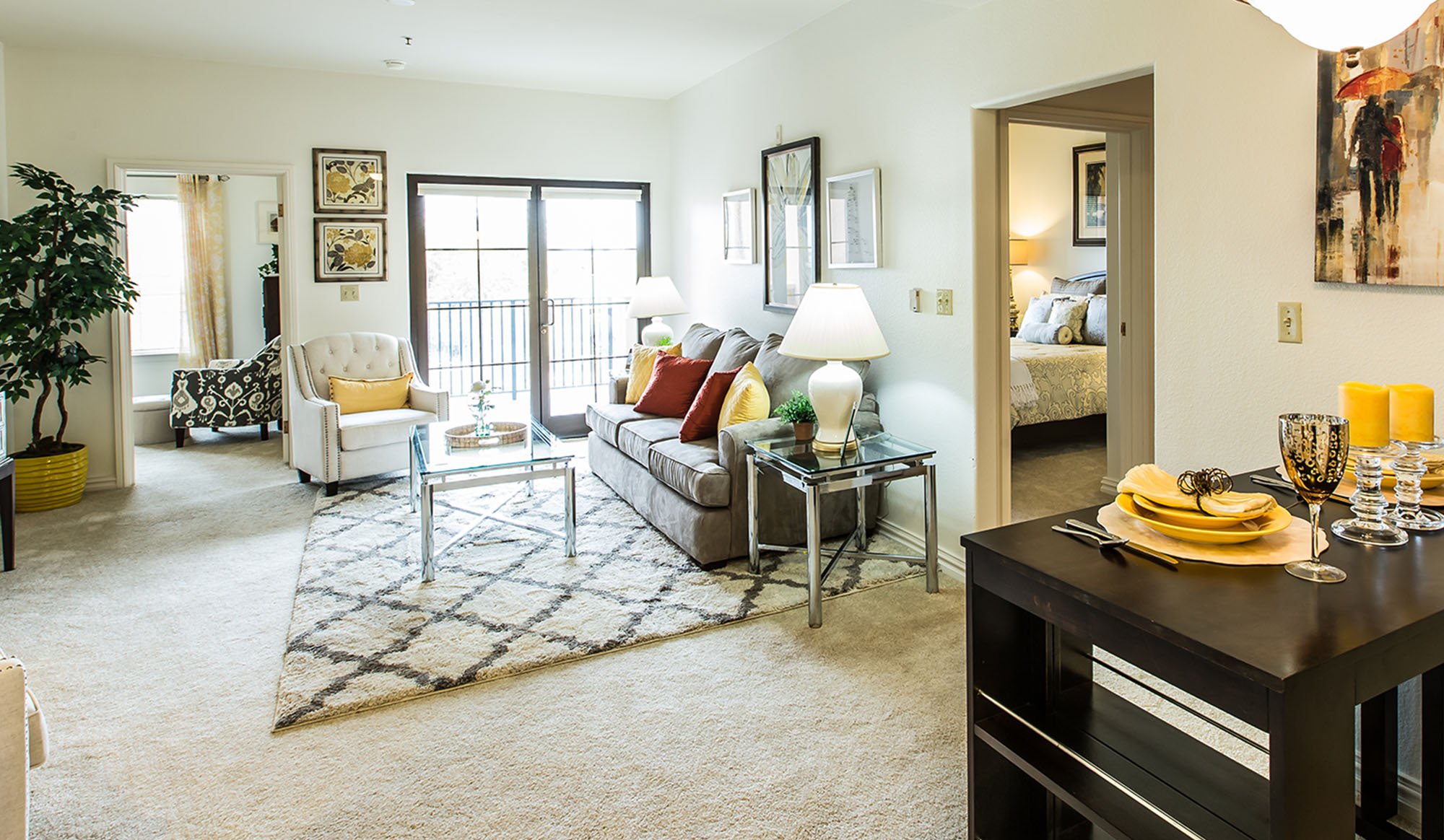 Open concept living space of an apartment home at Las Ventanas at Summerlin