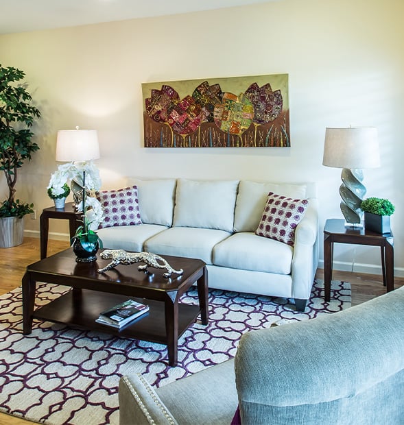 Living room of an apartment at Las Ventanas at Summerlin