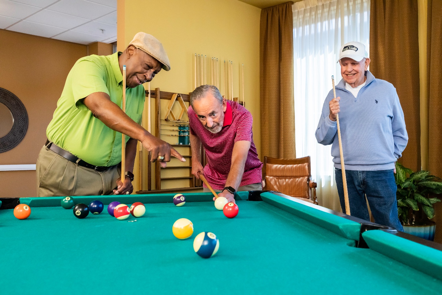 men playing pool