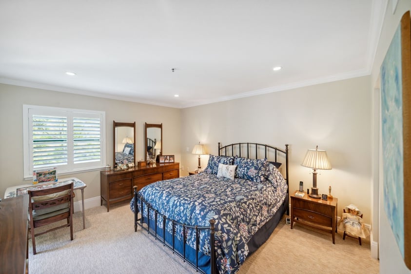 Bedroom of an apartment at The Terraces of Los Gatos