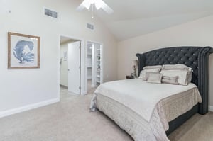Bedroom of an apartment at Rosewood, a HumanGood Life Plan Community