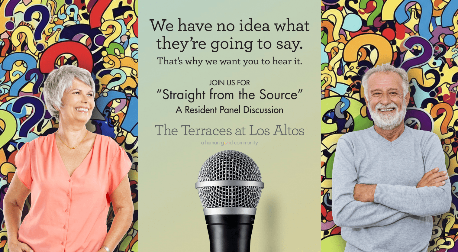 Graphic showcasing the upcoming event at The Terraces in Los Altos.
