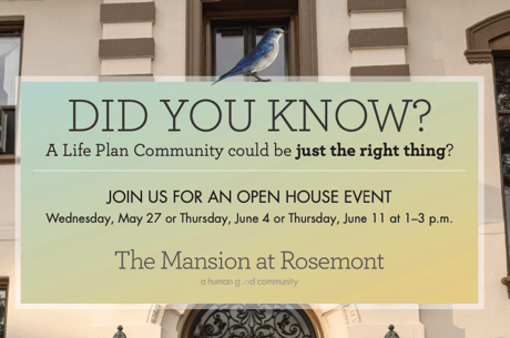 Graphic for house tour of the Mansion at Rosemont.