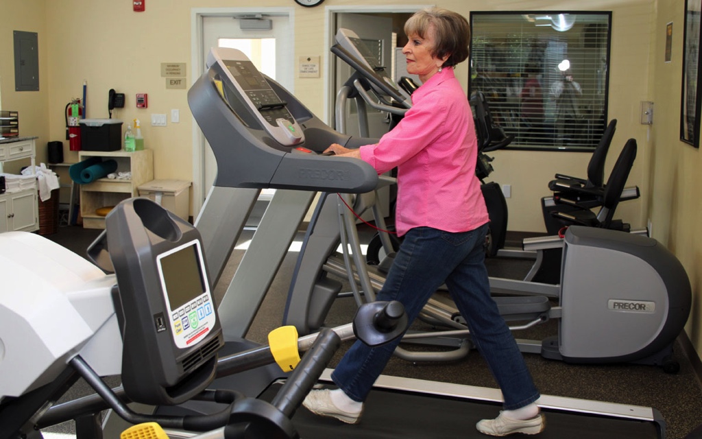  woman on treadmill