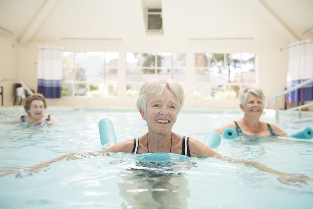women in pool