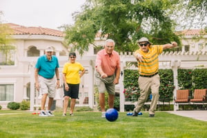 Residents playing bocce ball