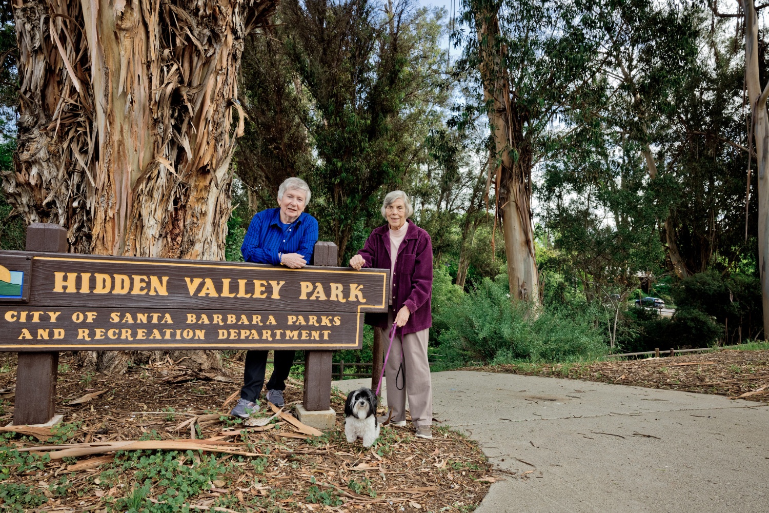 2 women at hidden valley park sign