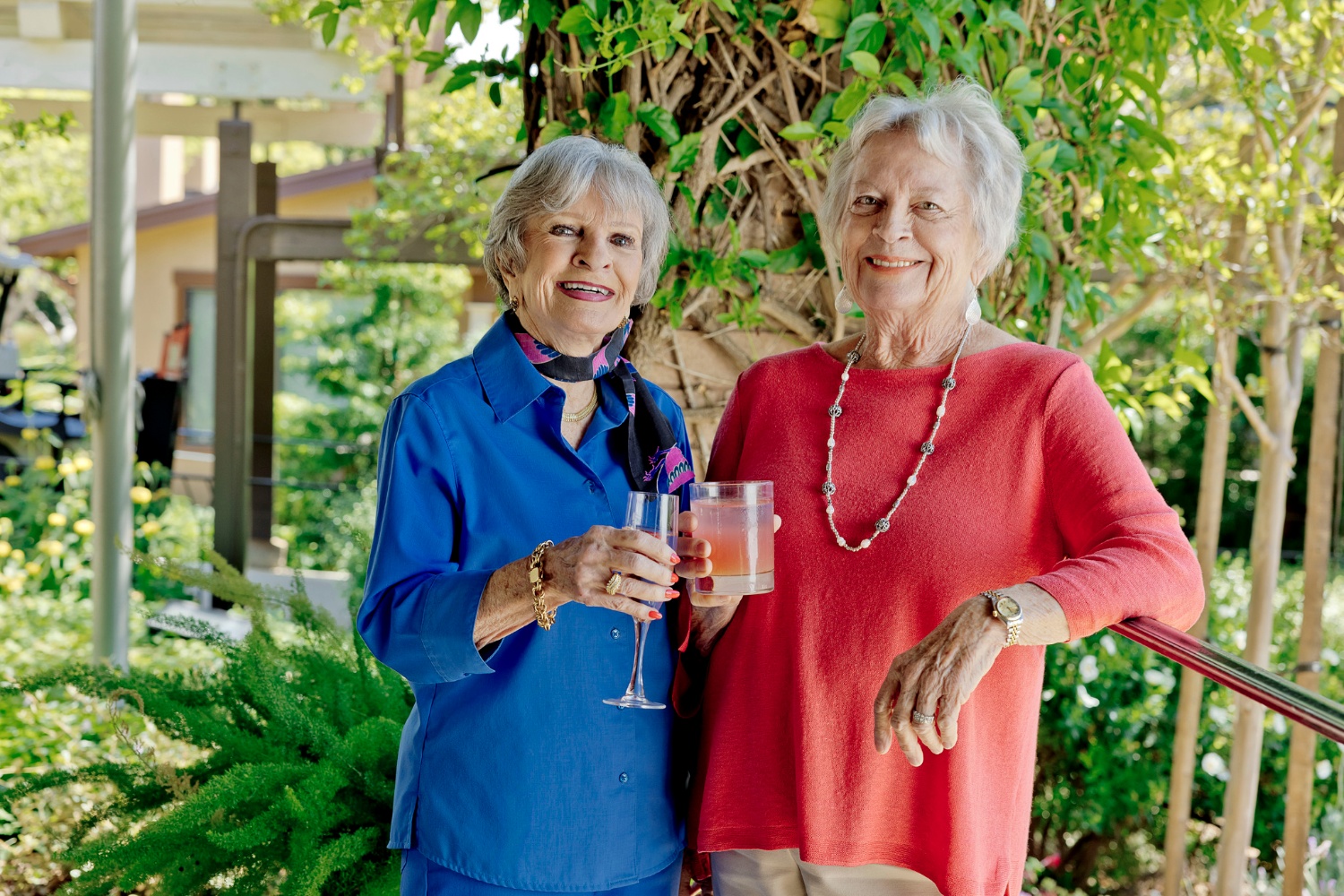 Wine party, 2 women with cocktails