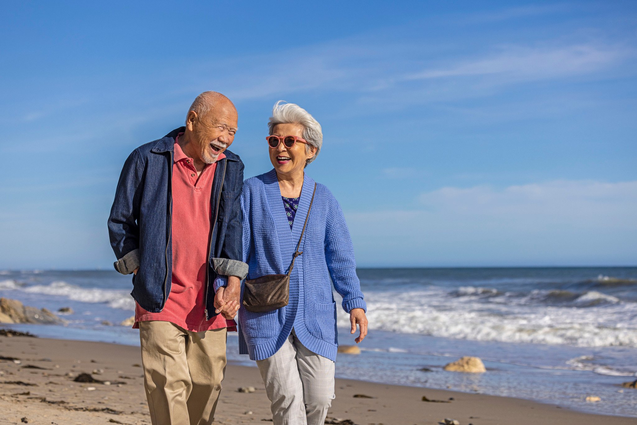 asian couple on beach