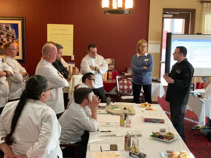 HumanGood Executive Chefs listen to a presentation. 