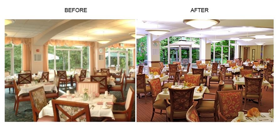 Dinging room before after