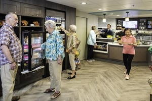 seniors inside the community bistro