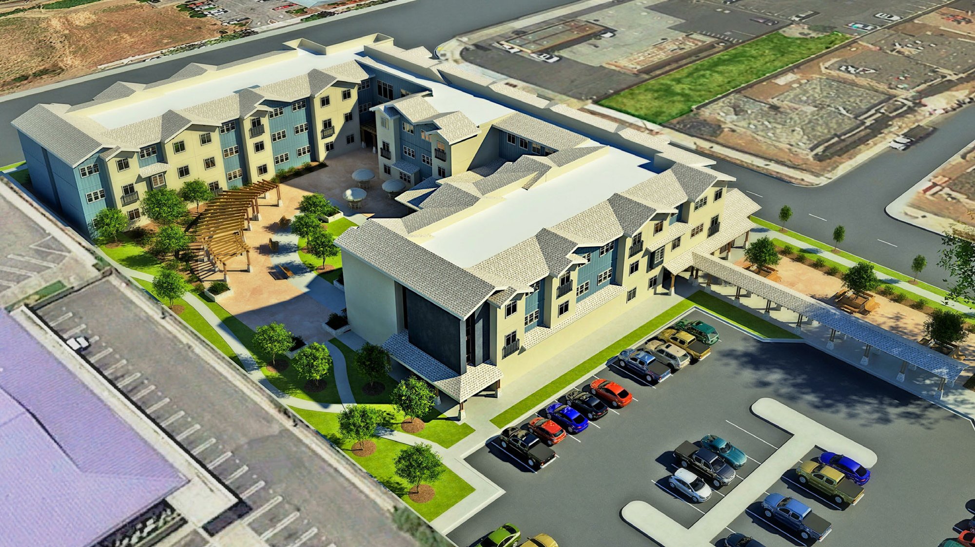 A rendering of the new Morgan Hill affordable housing community.