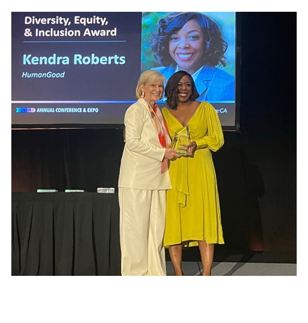 Kendra Roberts receives Diversity, Equity, & Inclusion Award.