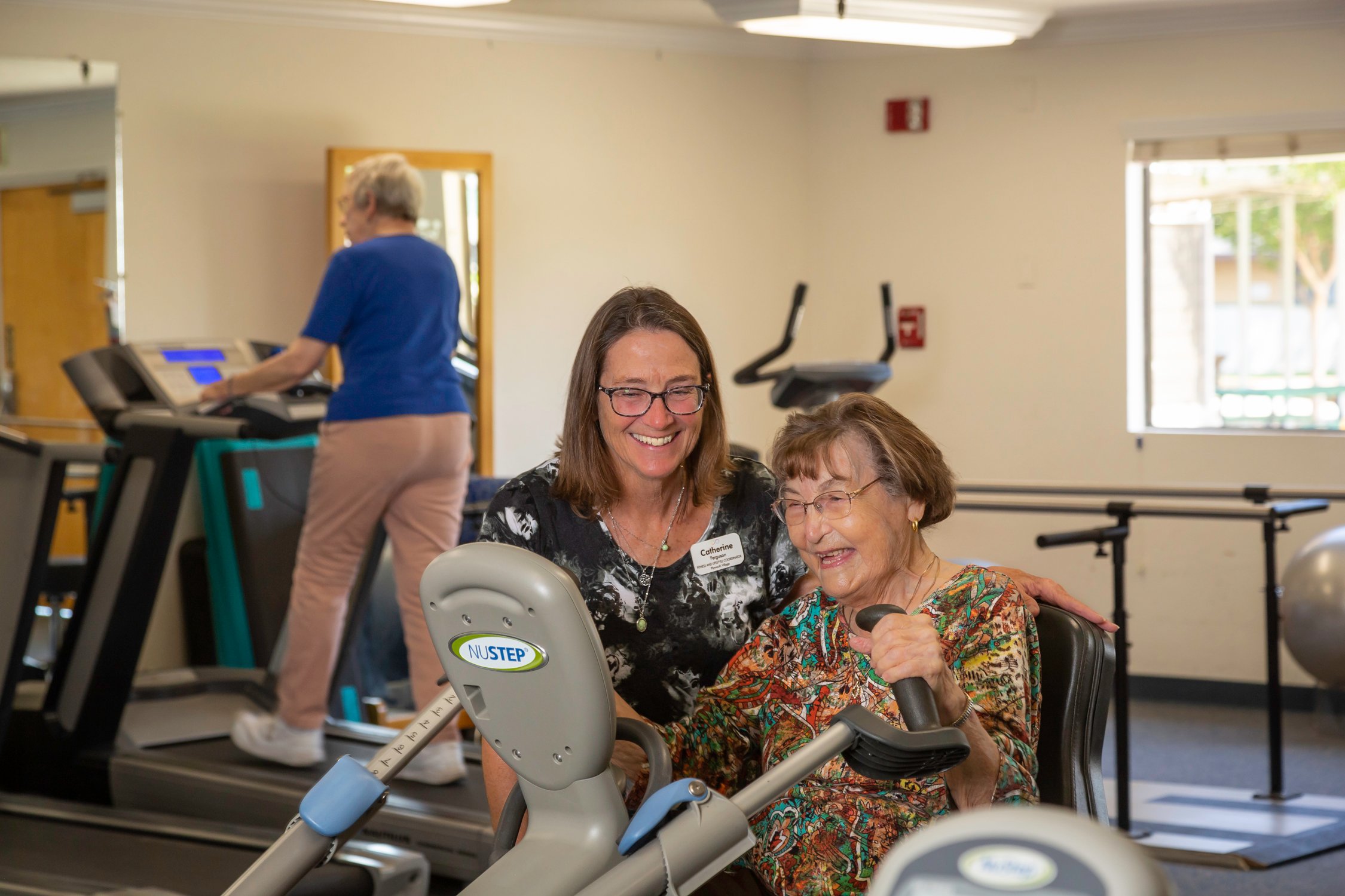 Three women in a workout room