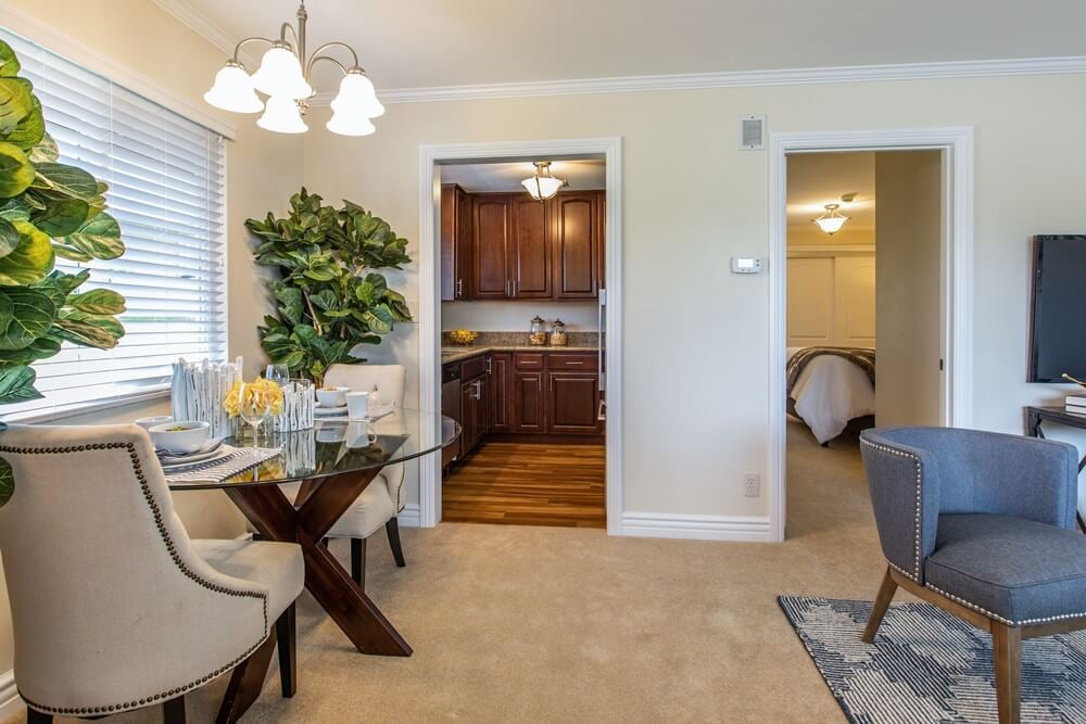Dining area and kitchen