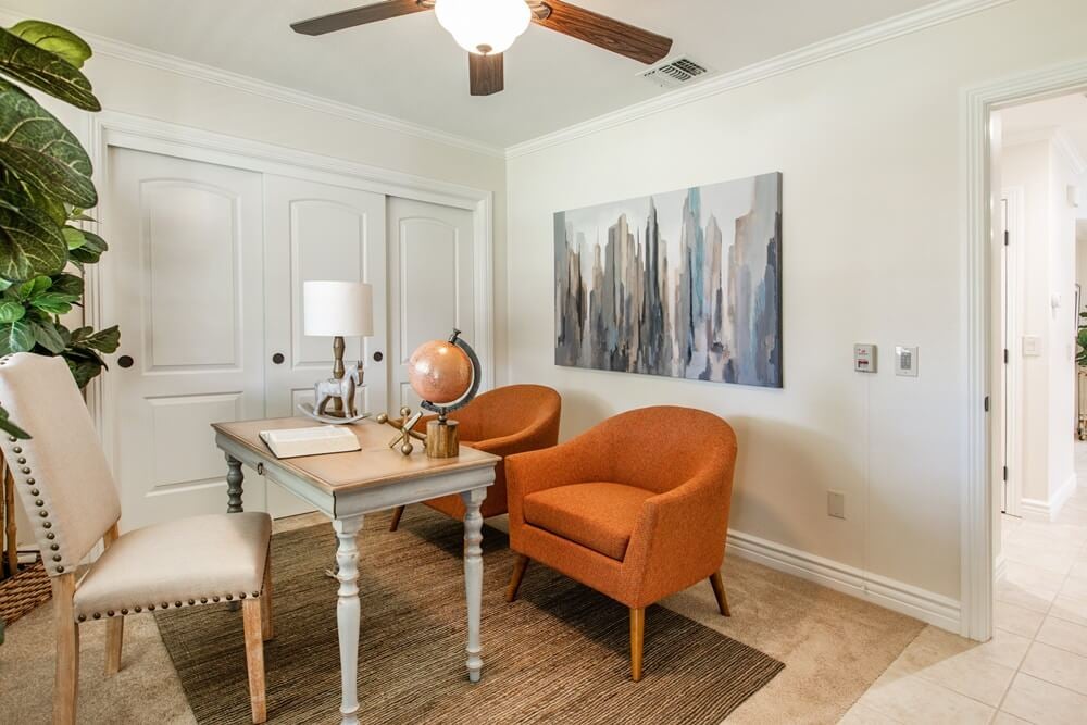 Desk and chairs