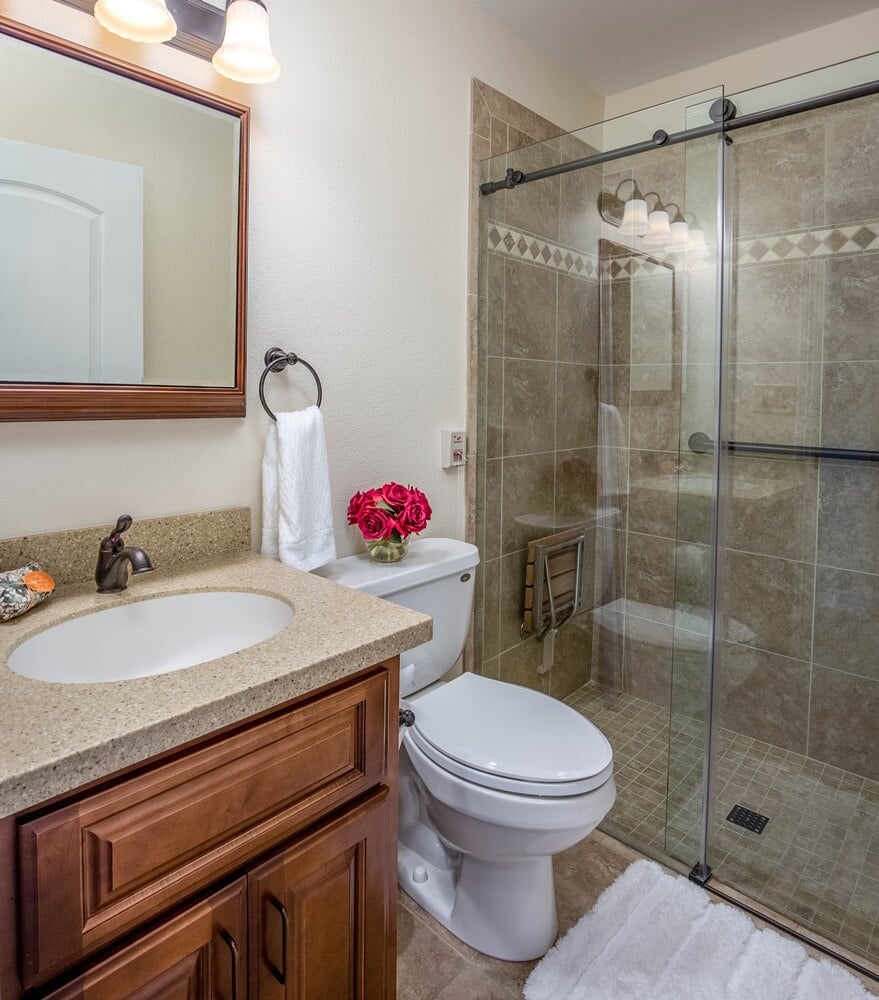 Bathroom with standing shower
