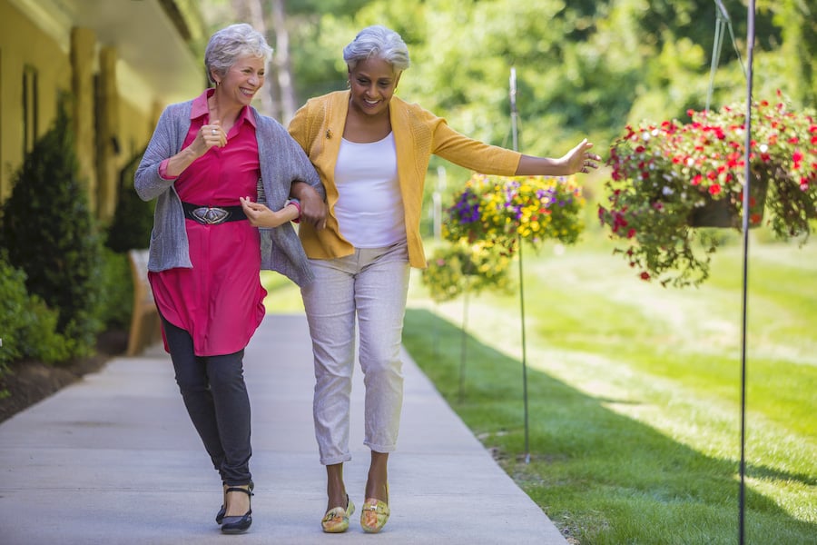 Ladies walking and having a good time