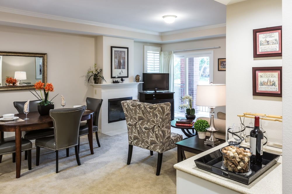dining area and living room