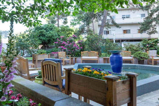 outdoor patio area at piedmont gardens