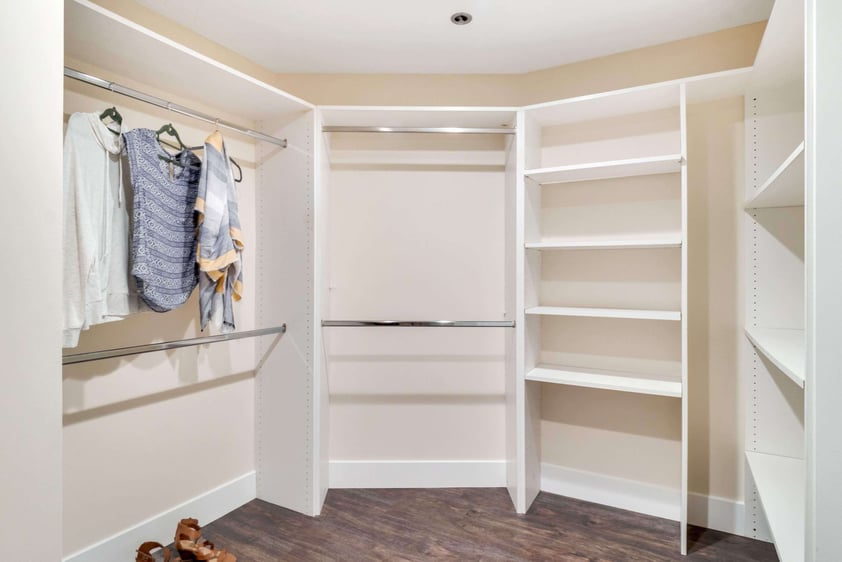 Walk-in closet in a Regents Point apartment home