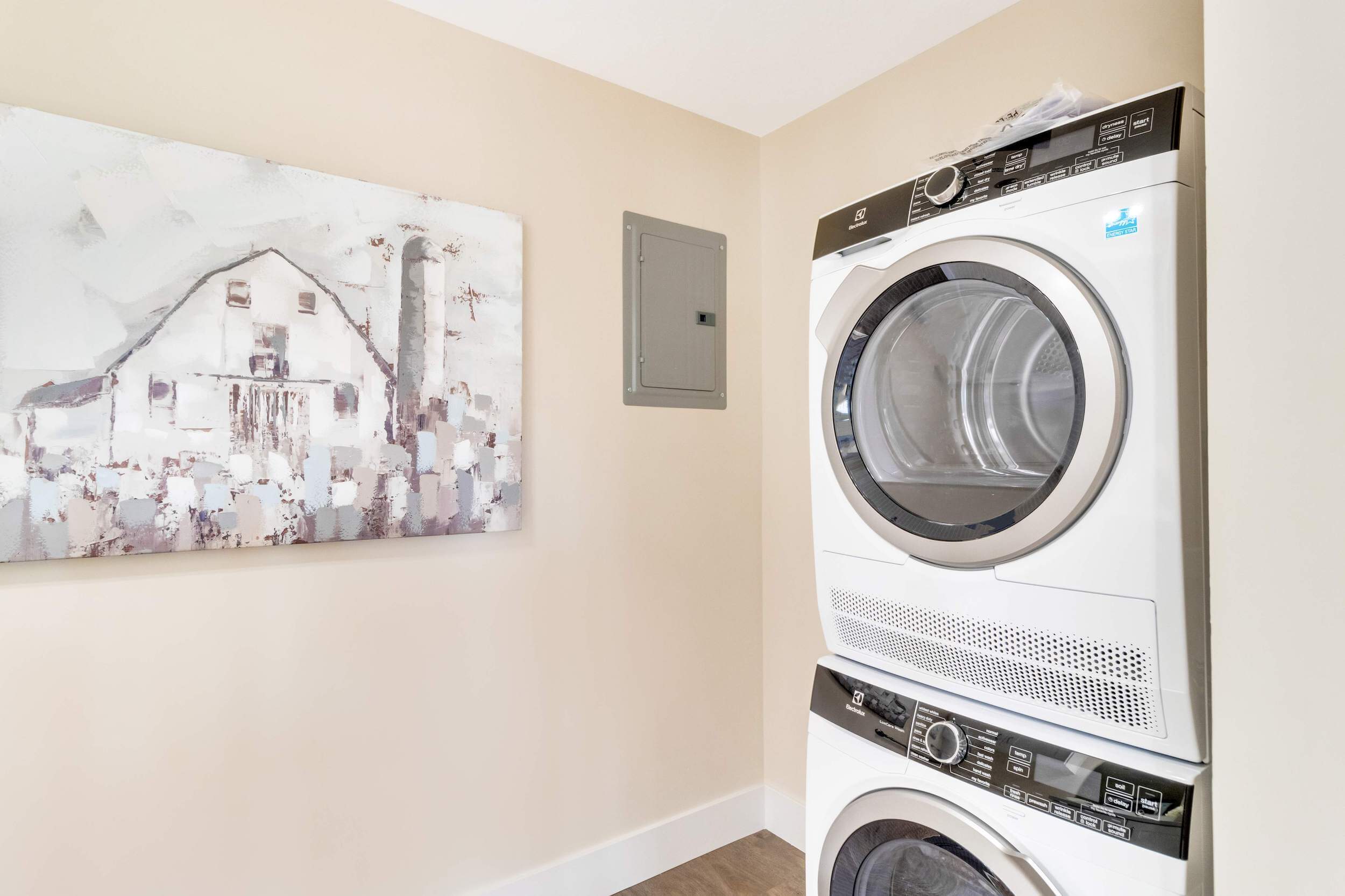 Washer and dryer inside Regents Point apartment