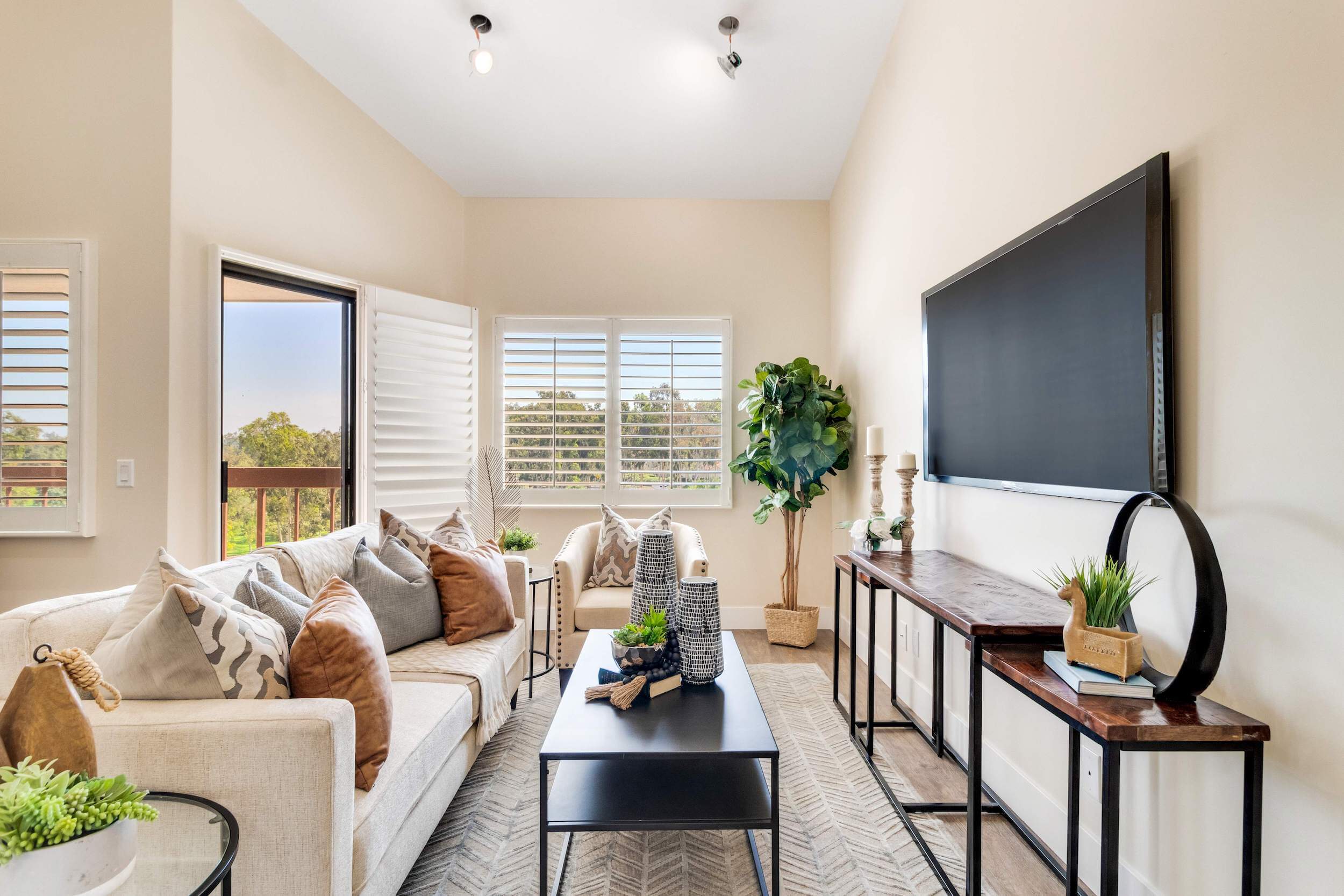 Living room of an apartment home at Regents Point