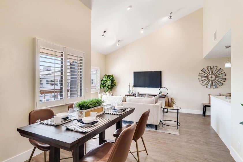 Dining room inside a Regents Point apartment