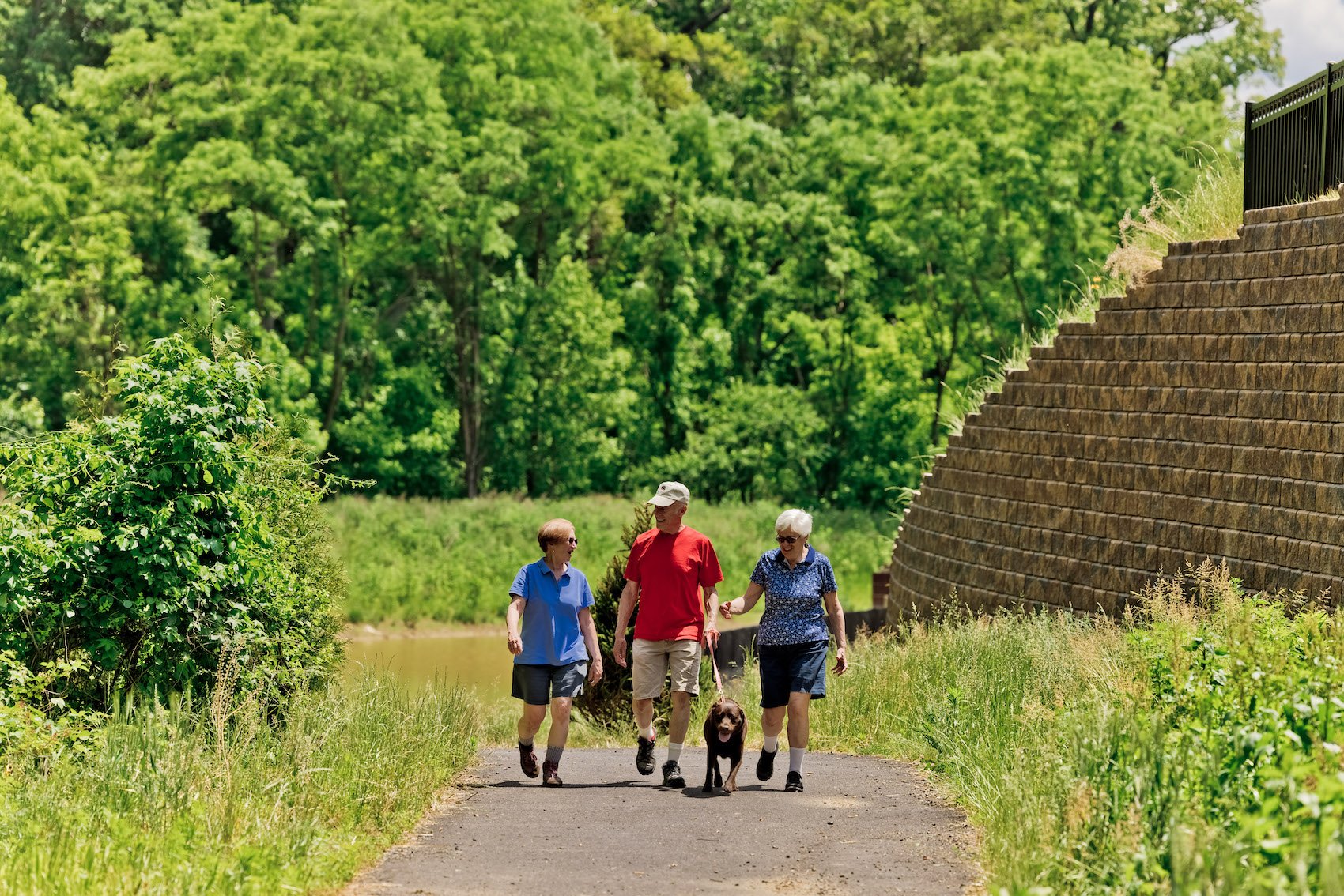 Seniors on walking trail