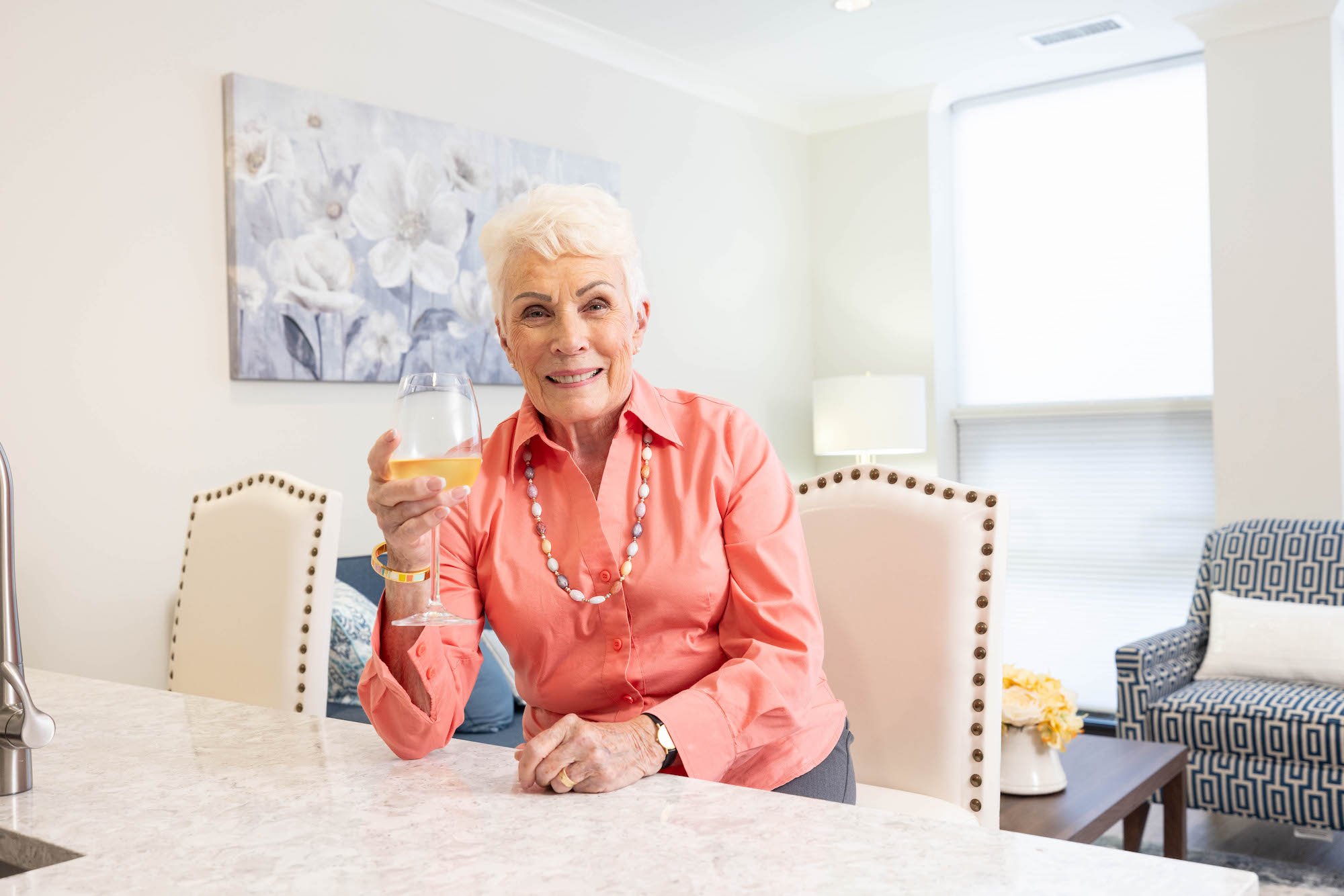 Lady holding wine glass