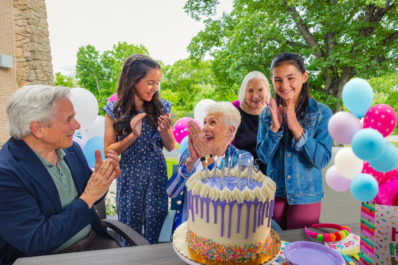 woman having birthday party