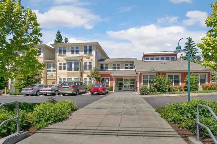 Colorful affordable housing apartments