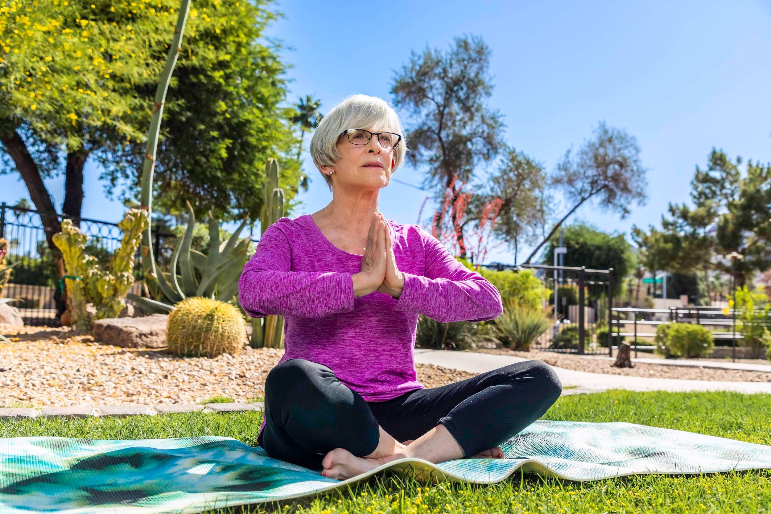 woman doing yoga