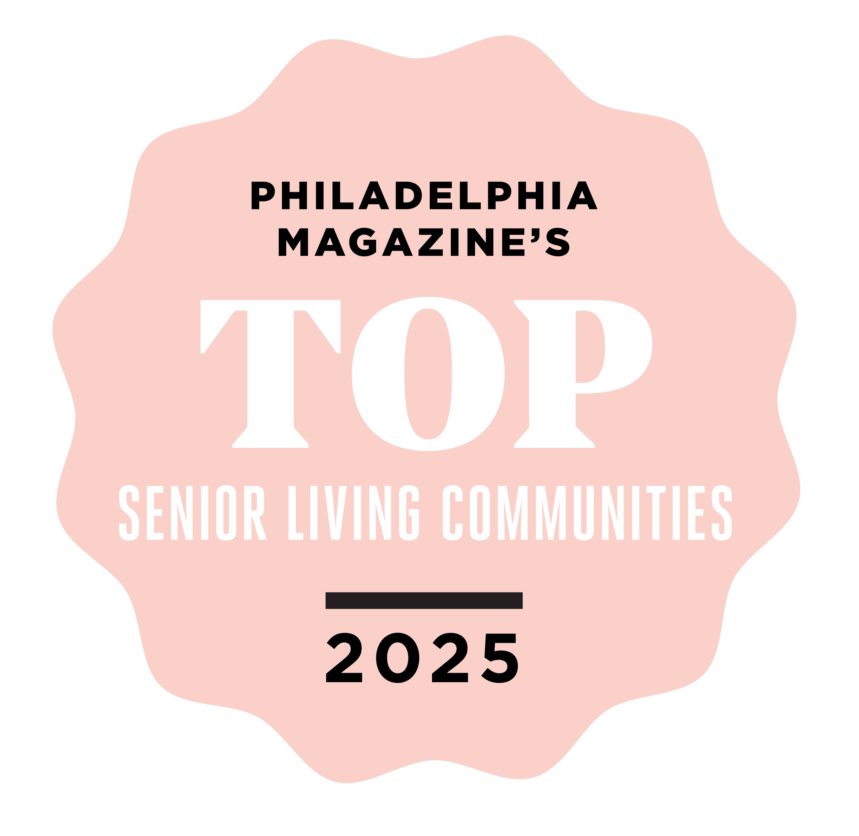 Philadelphia Magazine Top Senior Living Community 2025 Badge
