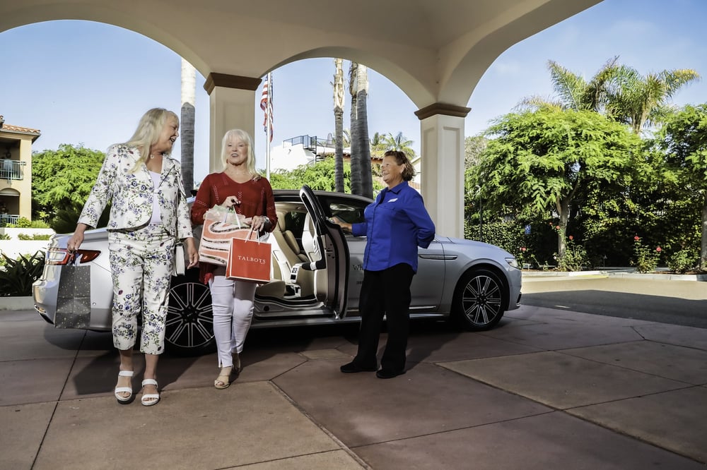 returning from shopping in WS limo	
